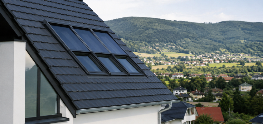 2 Haus mit Sonnenschutzfolie
