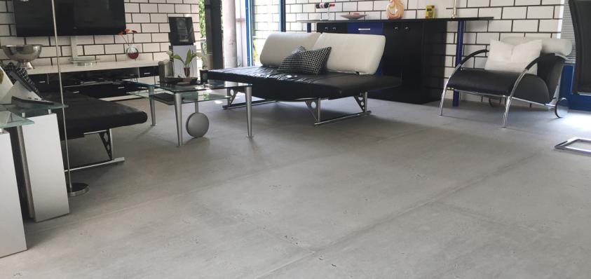 betonzeit 01 Wohnzimmer Betonboden